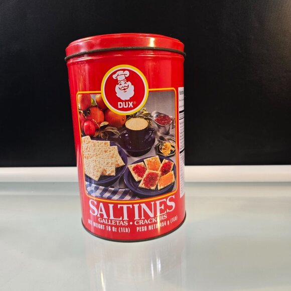 Dux Saltine Crackers Empty 16 oz Tin - Picture 1 of 6